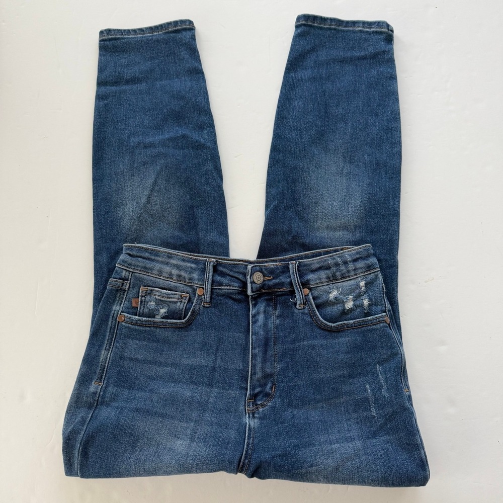 Judy Blue Slim Fit Jeans 9/29 Blue Distressed High Rise Stretch Denim